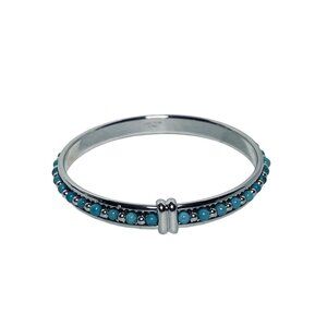 Bronze Milor Italy Silver Tone And Faux Turquois Bracelet (6210)